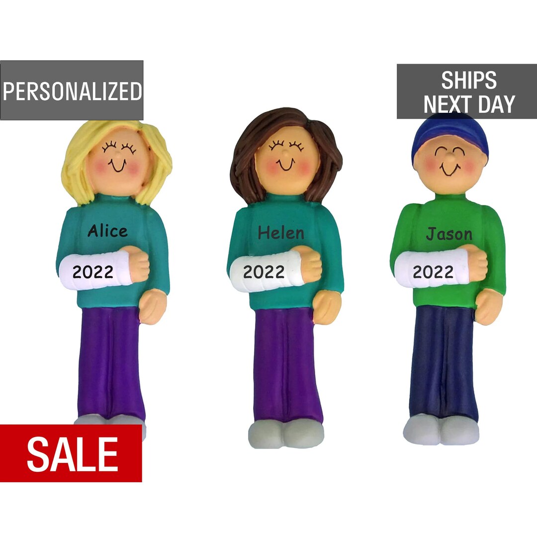 Cast on Arm Christmas Ornament Personalized 2023, Broken Arm Ornament