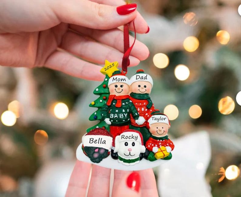Expecting Family of 3 With Dog and Cat – Personalized Christmas ...