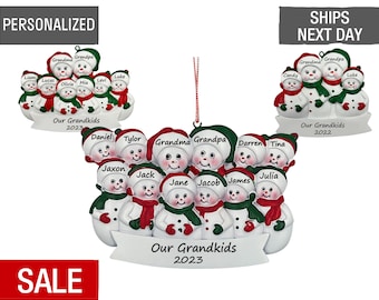 Grandkids Christmas Ornament Personalized, Our Grandchildren Ornament, Gift for Grandma Grandpa, Grandkids of 2, 3, 4, 5, 6, 7, 8, 9, 10
