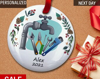 Plumbing, Plumber Personalized Christmas Tree Holiday Decor Ornament, Handyman, Helper Ornament Gift