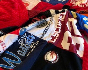 Sportjersey patchwork deken, baby patchwork deken, pyjama patchwork deken