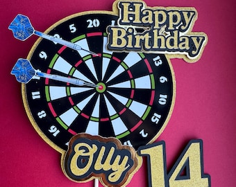 Personalised Darts Champ Cake Topper: Darts Fan Decoration