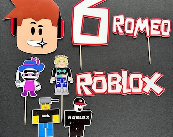 Roblox Cake topper. Personalised name, age, and even colour hair. Roblox fans