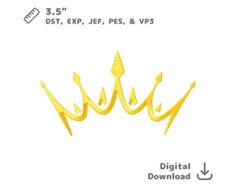 Crown embroidery design royal tiara machine file for hoop dst pes jef vp3 emb