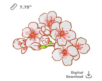 Cherry Blossom Flowers Machine Embroidery File Sakura Japanese Floral Design dst pes jef