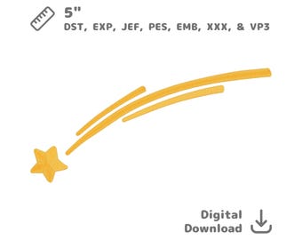 Shooting Star Embroidery File dst pes emb jef exp xxx vp3