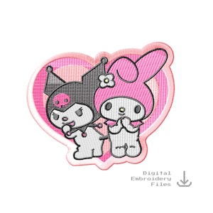 Melody Cute Evil Bunny Heart Medium Embroidery Machine File DST PES JEF