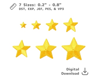 Mini Star Embroidery File 7 Sizes dst pes jef vp3 emb