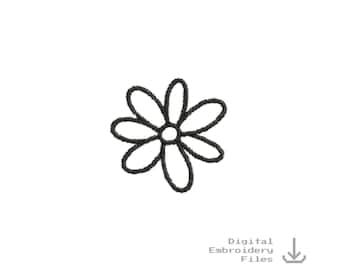 Daisy Flower Outline Small Machine Embroidery File dst pes emb jef