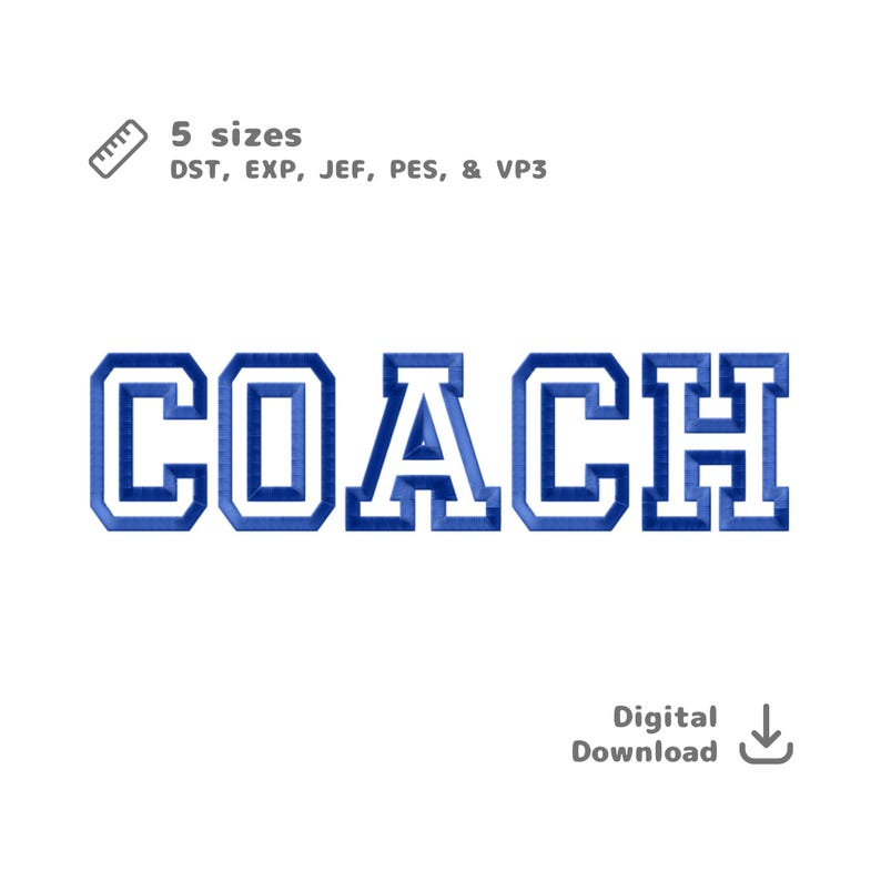 Varsity Outline Embroidery Font: Block Letter Machine Embroidery (PDF ...