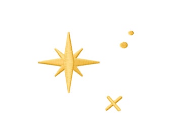 Mini Sparkle Stars Embroidery File kawaii accent design dst pes jef