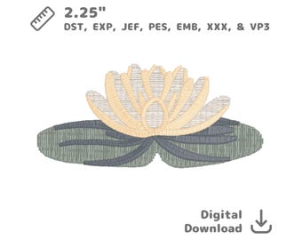 Lotus Flower Lily Pad Embroidery File Set dst emb pes exp jef xxx vp3