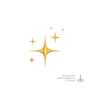 Sparkle Stars Cluster Embroidery Machine File dst emb pes jef