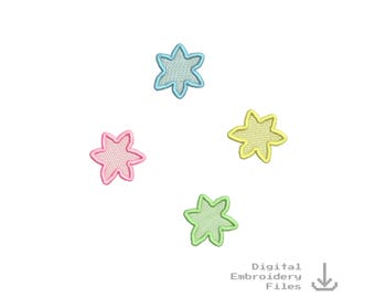 Japanese Star Candy Colorful Konpeito Digital Embroidery Machine File DST PES JEF