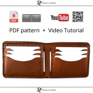 Molde de Carteira de Couro em PDF | 8 Compartimentos para Cartões + Bolso para Dinheiro | Design Elegante e Dobrável para Projetos "Faça Você Mesmo" | Download Digital para Artesãos em Couro