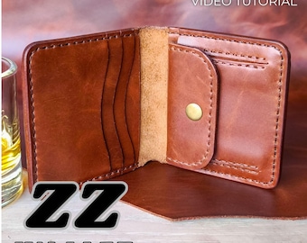 ZZ Wallet PDF Pattern | Leathercraft DIY Wallet Tutorial | Handmade Leather Bifold with Coin Pocket