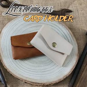 Patroon leren kaarthouder zonder naaien: minimalistische portemonnee met druksluiting (pdf-sjabloon)