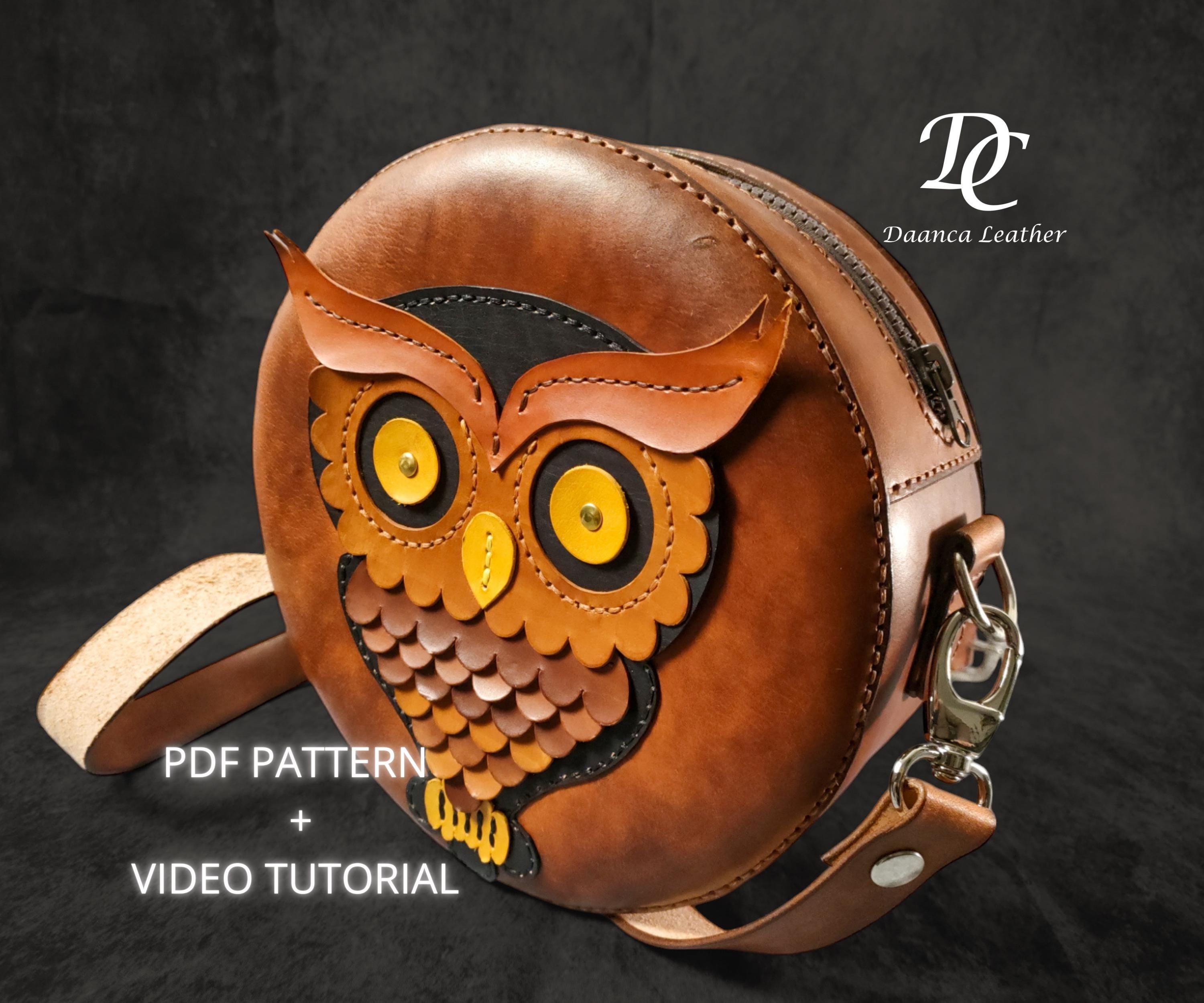 Owl Leather Bag PDF Pattern: Round Crossbody Design (A4 & Letter)