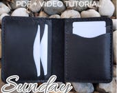 Leather Wallet PDF Pattern – Card Holder Template, Video Tutorial