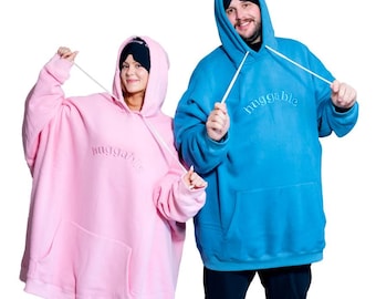 Le câlin : sweat à capuche ultra-large, tissu lesté ultra-doux pour soulager la gueule de bois et l'anxiété, taille unique