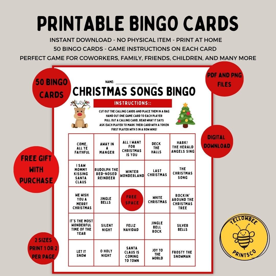 Free Printable Christmas Bingo Game For Adults