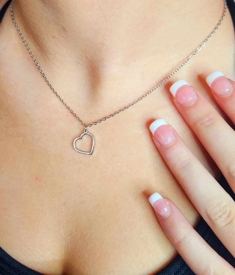 Petite Heart Necklace, Angled Heart Necklace, Perfect Gift for the Woman in Your Life Etsy