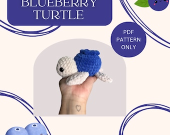 BLUEBERRY turtle crochet pattern /fruit turtle /food turtle /dessert turtle pattern /amigurumi/crochet pattern