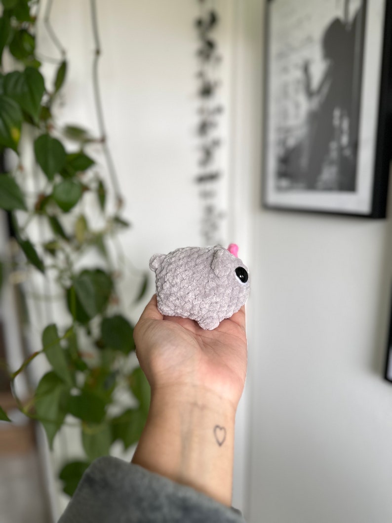 Gehäkelter trauriger Hamster Crochet sad hammie / viraler TikTok Meme/ Stuffed Animal/ Kuscheltier / Internet Amigurumi Plüschtier Bild 6