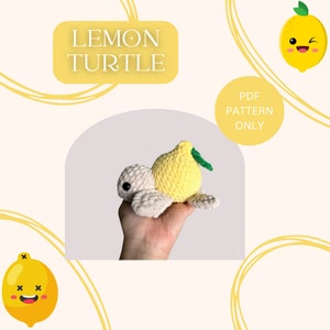 Virkmönster för citronsköldpadda / Fruktsköldpadda / Matsköldpadda / Efterrättssköldpadda / Amigurumi / Virkmönster