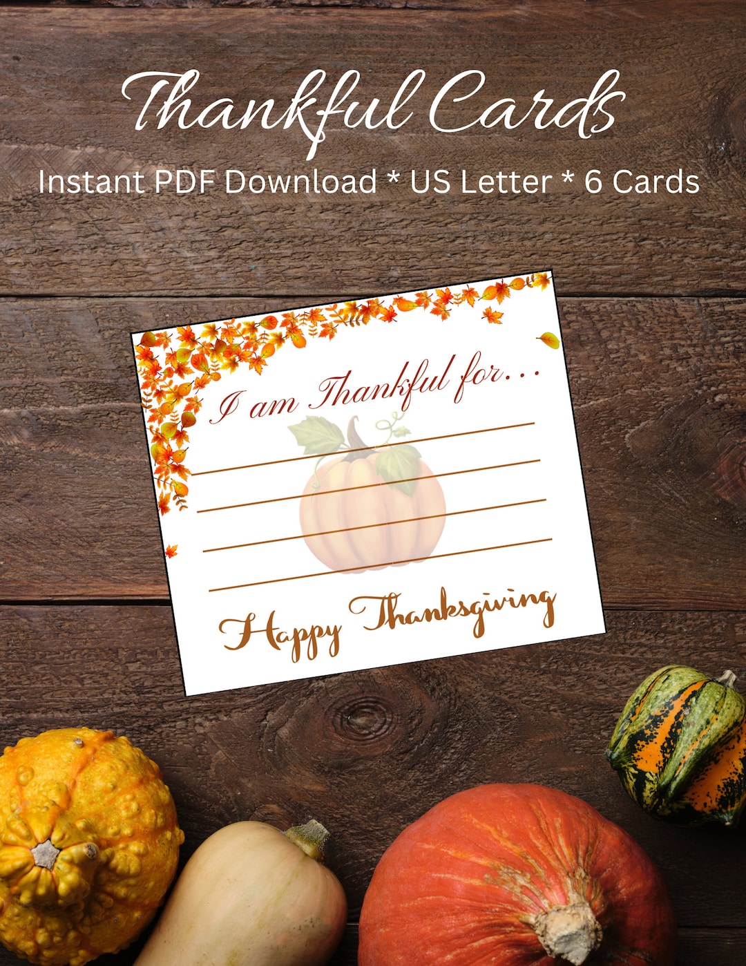 Thankful Cards Printable Thankful Cards Thanksgiving Cards Etsy UK