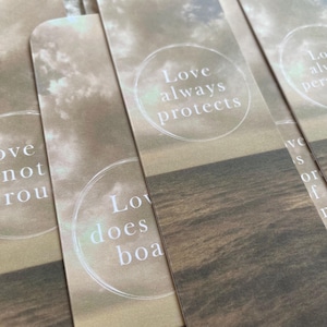 Set of 14 Bookmarks - Corinthians 13 - Christian Bookmarks - Bible Spiritual Gift - Bible Study - Sermon - Church - Baptism - Prayer Group