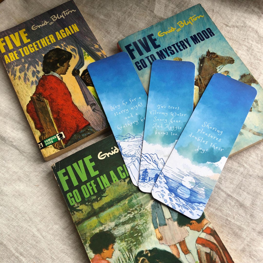 Vintage Famous Five 3 Book and Matching Bookmarks Gift Set, Enid Blyton ...