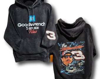 Dale Earnhardt 3 Goodwrench Nascar Distressed Black Vintage Style Premium Hoodie