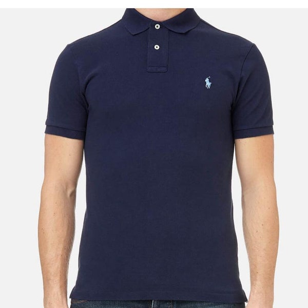 Ralph Lauren Polokragen T-Shirt für Männer in Navy von Größen M bis L