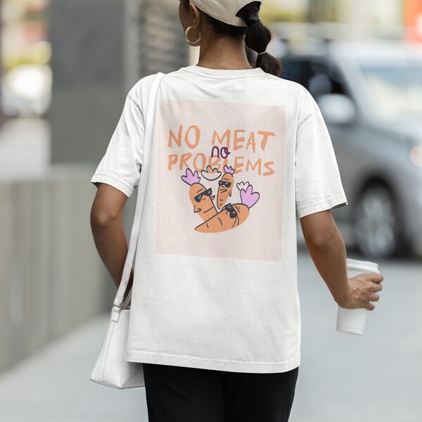Vegan No Meat No Problems Vegan Fashion Womens & Mens Short Sleeve Shirt Tops Unisex T Shirts Casual Tees