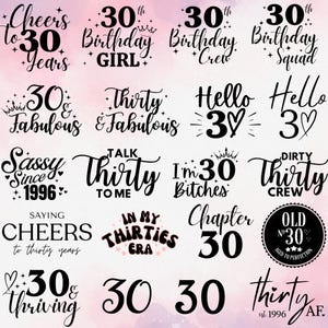 Cheers to 30 years 30th birthday girl 30th birthday crew 30th birthday squad 30 and fabulous thirty and fabulous hello 30 sassy since 1996 talk thirty to me im 30 bitches dirty thirty crew saying cheers to thirty years chapter 30