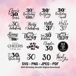 30. Geburtstag SVG Bundle (Digitaler Download)