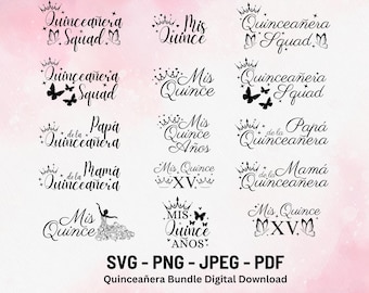 Mis Quince SVG Bundle - Quinceanera Digital Download