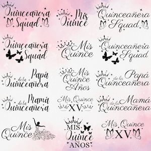 Circut Sihoulette Papá de la Quinceanera Mamá de la Quinceanera Mis Quince XV Mis Quince Anos Quinceanera Squad Miss Quince customizable cumpleaños feliz cumpleaños birthday gift sweet 15 girls tio tia abuelo abuela hermana hermano