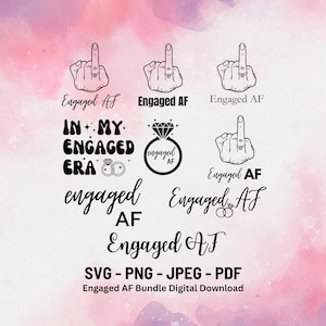 Engagierte AF SVG Bundle | Verlobungsring svg, Brautschmuck (digitaler Download)