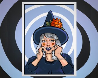 Pumpkin Witch Print