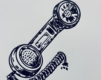 Telephone Letterpress Print, 5x7