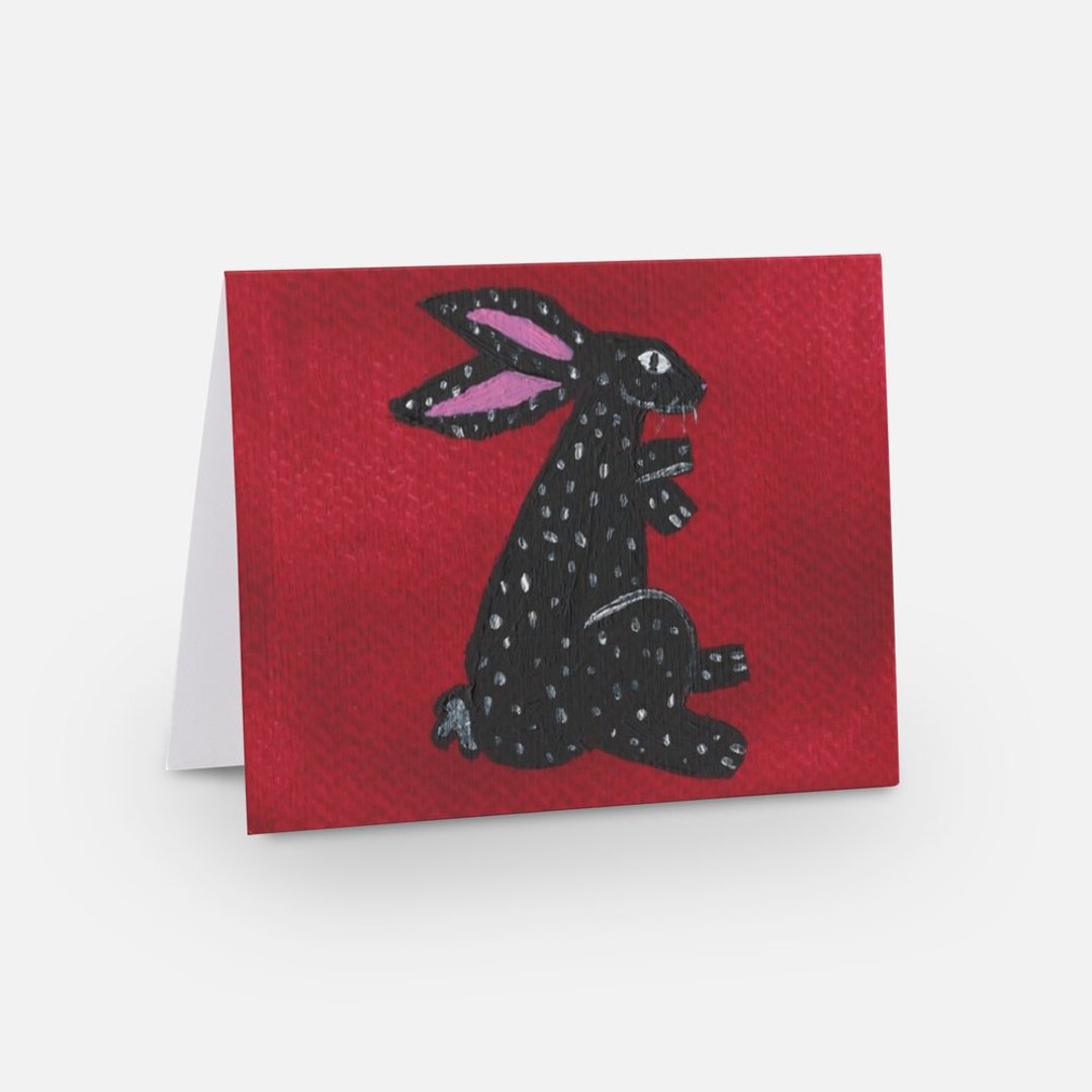 Black Rabbit Father's Day Card - Etsy