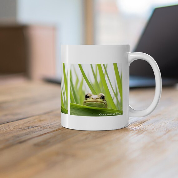 Frog Mug for Dad Gift for Nature Lovers Cute Ceramic Coffee Cup Unique Frog Lover Gift Serendipitous Drinkware
