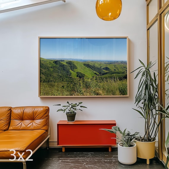 Central California Coast Wall Art – Green Hills Landscape Printable – Pacific Ocean View Digital Download – Nature Photography Decor