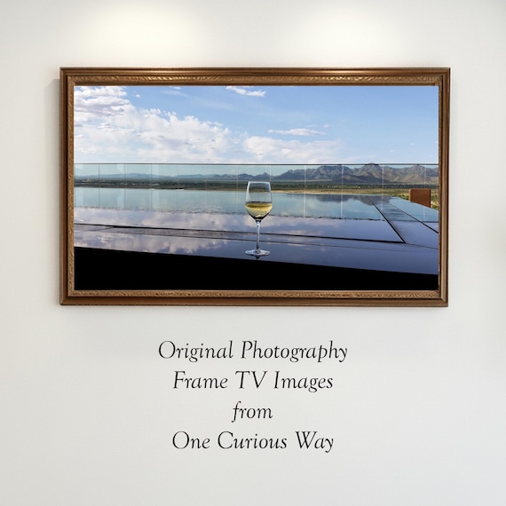 Landscape Wine Art Mountain Pool Reflection Frame TV Art Digital Download