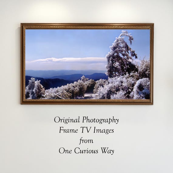 Winter Mountain Scene Snowy Landscape Frame TV Art Digital Download