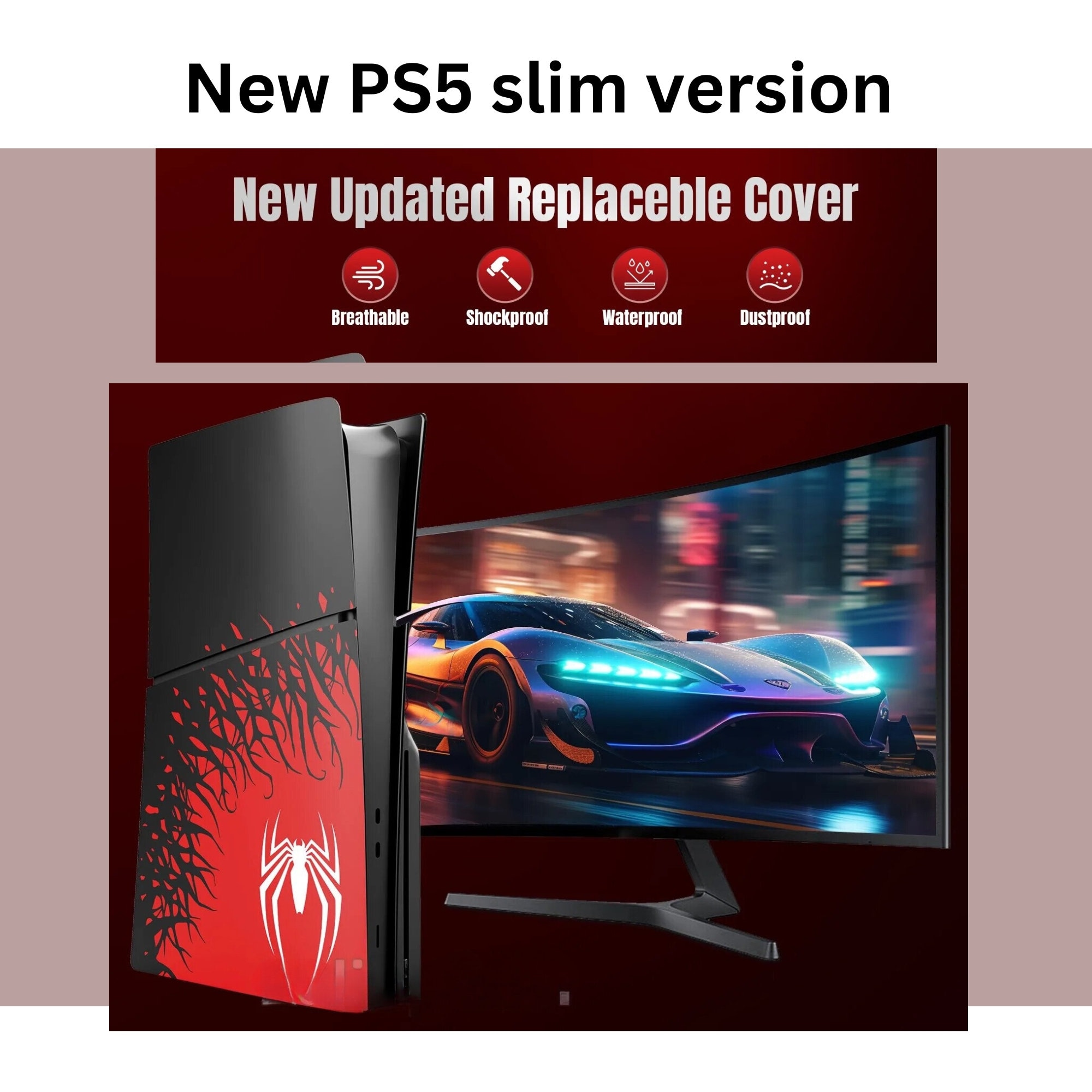 PS5 Slim Version, PS5 Plates, PS5 Faceplates, Console Plate, Disc, Digital Edition, Game Gifts