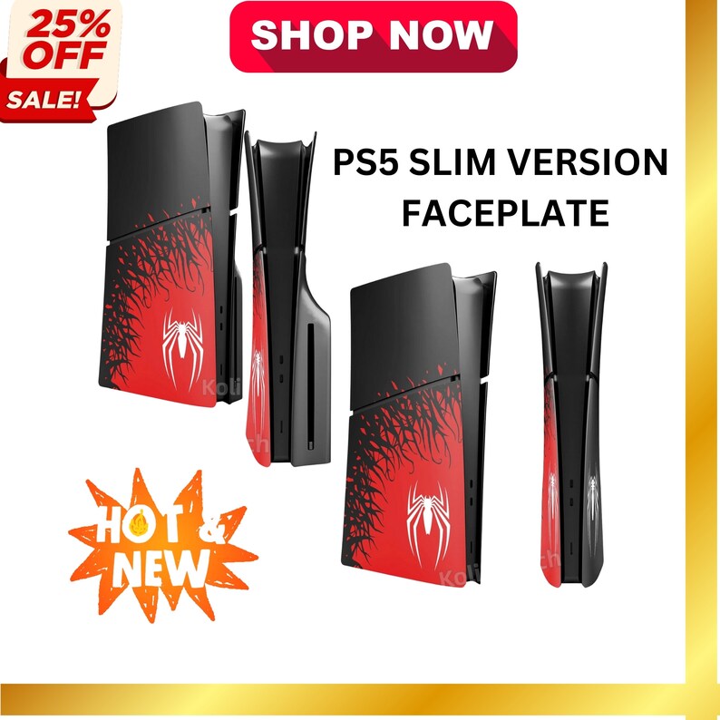 PS5 Slim Version, PS5 Plates, Spiderman Faceplates, Console Plate, Disc, Digital Edition, Game
