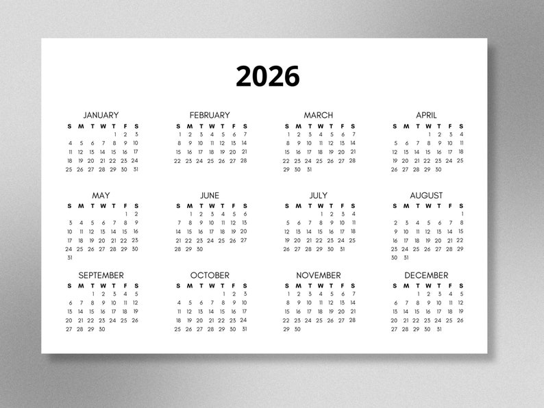 Calendar Printable 2024/2025/2026, Printable Yearly Planner, Calendars ...